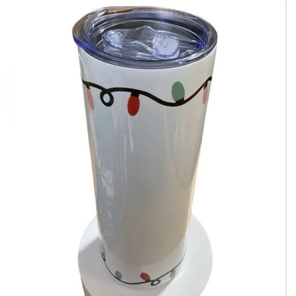 Handmade Christmas Lights Insulated Stainless Steel Tumbler 20oz Travel Cup